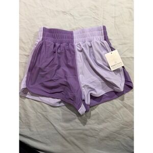 HONEYCUT Colorblock Athletic Shorts aDULT XXS Purple Lavender Sporty Gym Workout